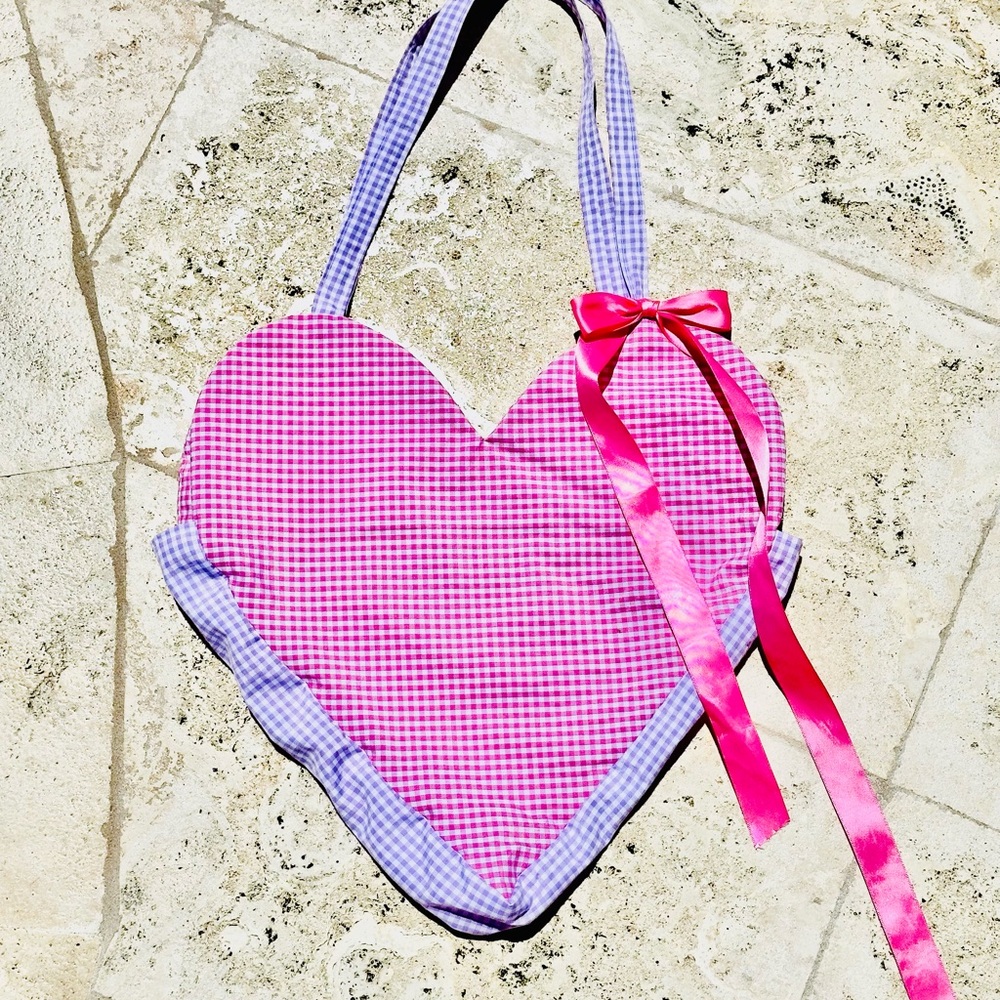 Heart-Shaped Pink and Purple Heart-shaped Totebag
